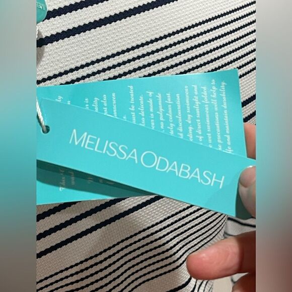Melissa Odabash Striped Crew Neck Top w/ Tags SZ 8 - Picture 5 of 6